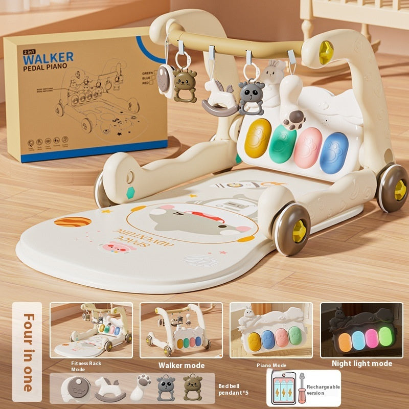 Baby Shark Gym Pedal Piano & Walker Toy | Sensory Activity Centre for Infants 0-3 Years