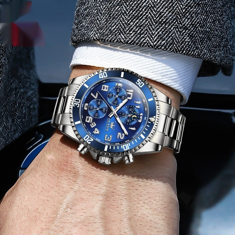 Men's Sports Steel Belt Watch | Multi-Function Wristwatch in 8 Colourways