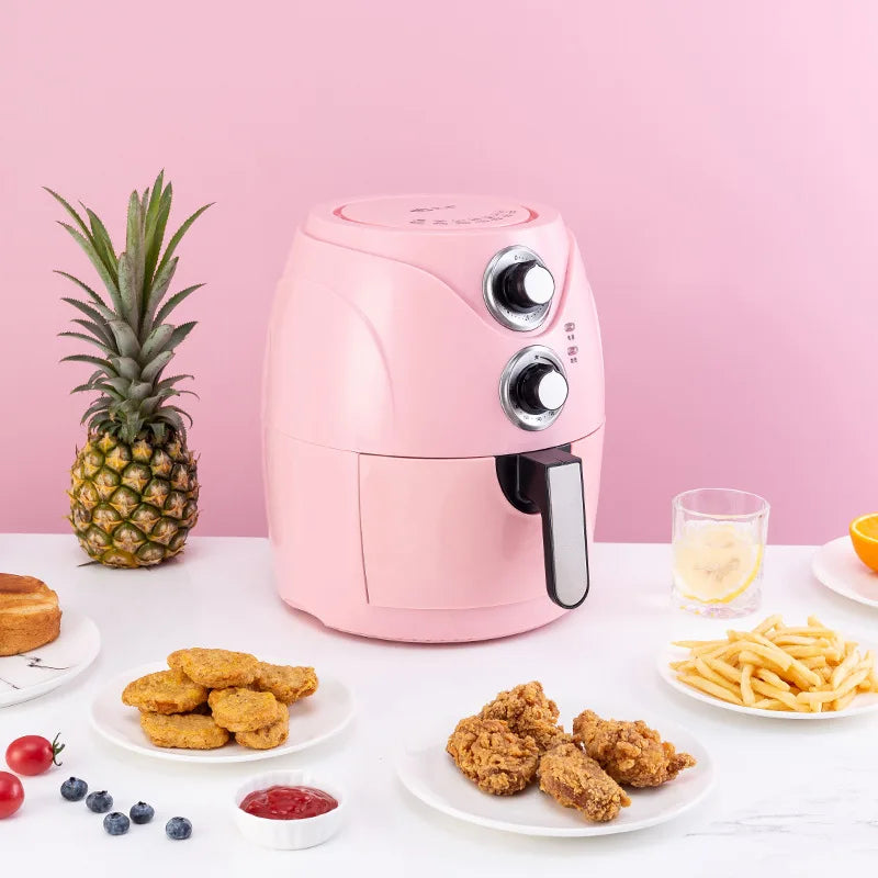 5L Multifunctional Air Fryer | 1200W Heating Pipe | Black & Pink | EU Plug