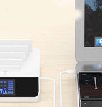 PD Multi-Port Fast Charger with Phone Bracket | USB Smart Display Charging Station
