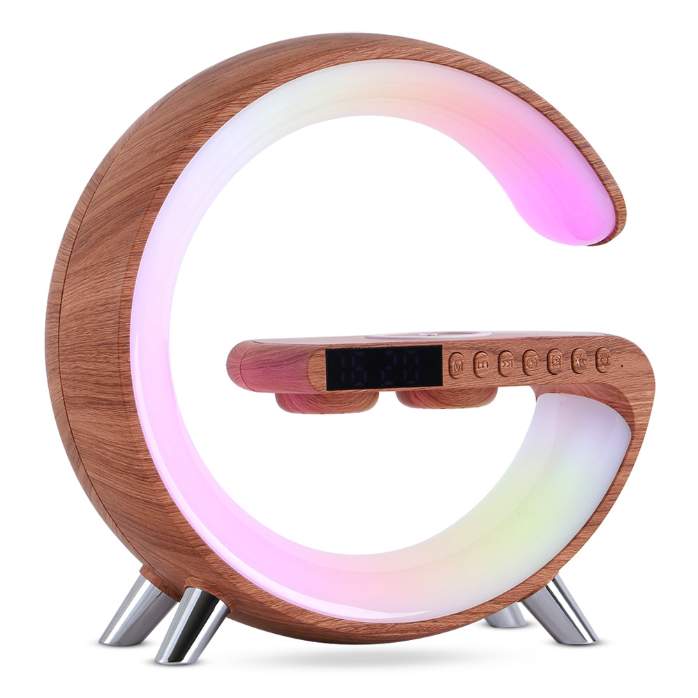Smart LED Atmosphere Lamp – 15W Wireless Charger, Bluetooth Speaker & App Control Bedside Light