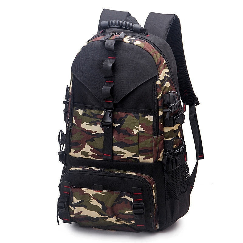 حقيبة ظهر أكسفورد للرجال مضادة للماء 56-75 لتر - مضادة للسرقة، بوسادة هوائية، قابلة للتوسيع | هوريڤا