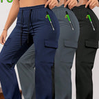 Women's Casual Wide-Leg Cargo Pants – Retro Large Pocket Trousers for Everyday & Outdoor Wear