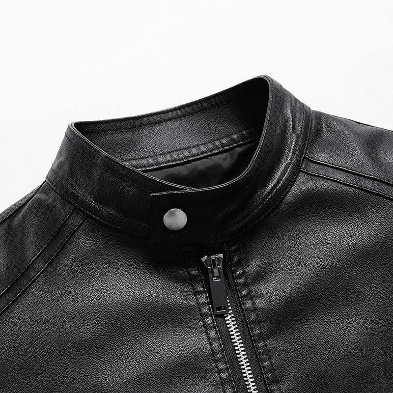 Men's PU Faux Leather Jacket | Slim Fit, Waterproof, M–8XL, Black & Coffee | HOORIVA