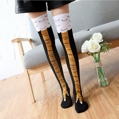 Funny Chicken Cartoon Knee Socks | Cute Novelty Leg Socks, One Size, 6 Colours