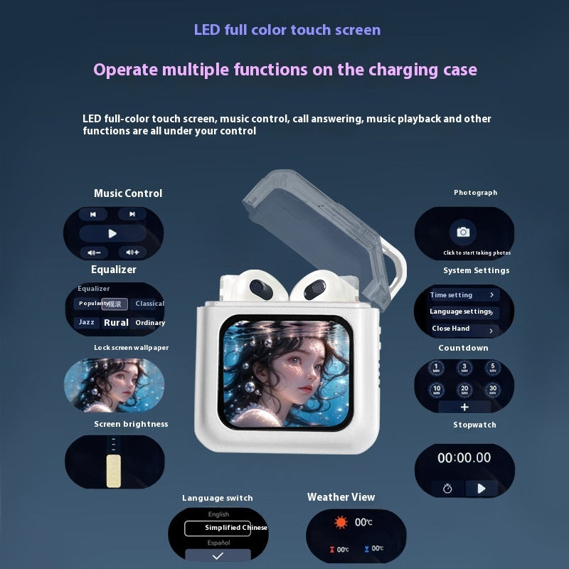 ANC Bluetooth In-Ear Headset with Colour Screen Display – 8+ Hour Battery