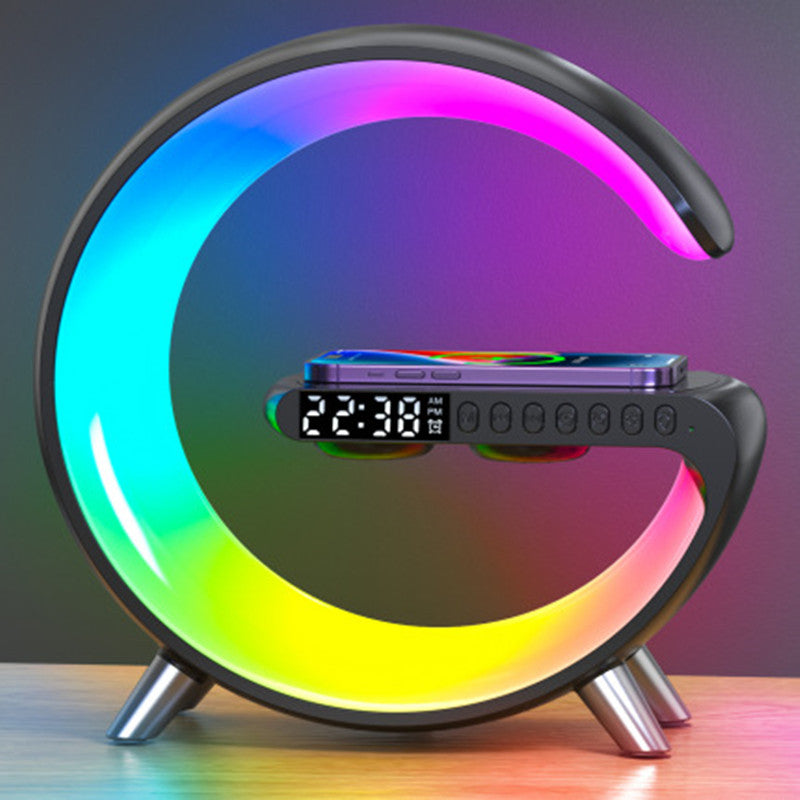 Smart LED Atmosphere Lamp – 15W Wireless Charger, Bluetooth Speaker & App Control Bedside Light