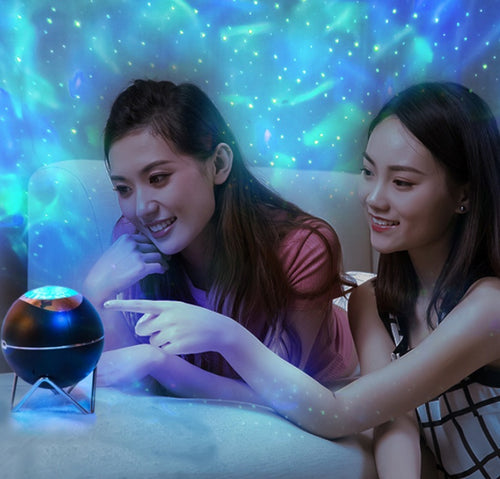 Aurora Planet Projector Night Light – Rotating Galaxy Lamp with Music