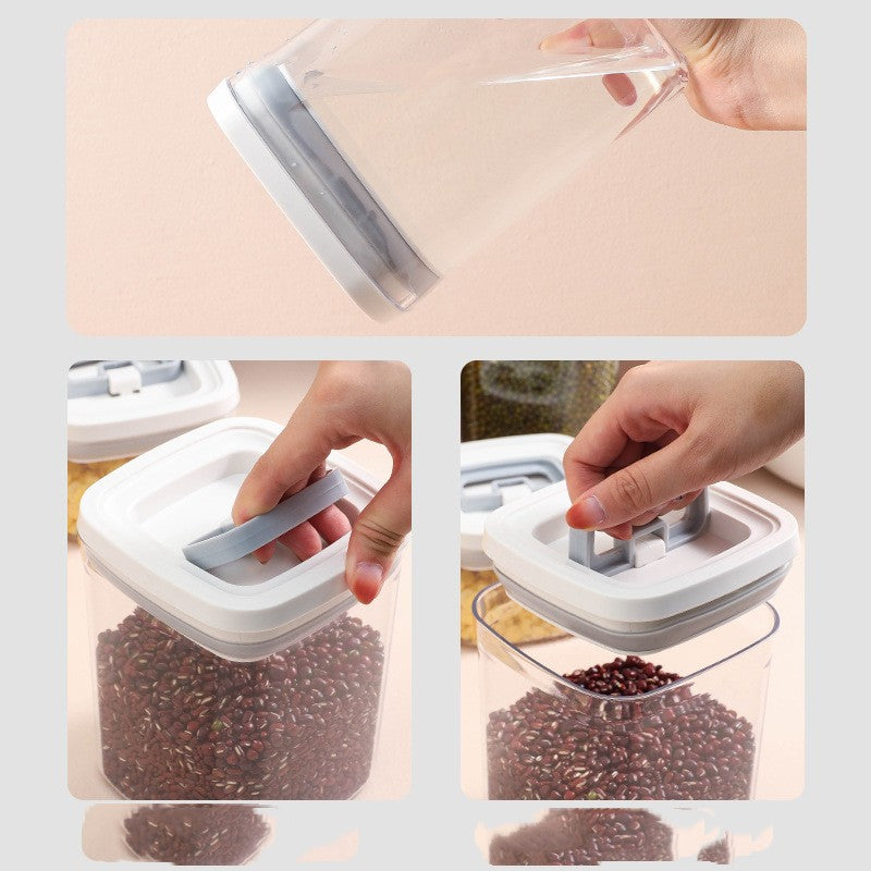Stackable Airtight Pantry Canister – Clear Square Food Storage Container with Flip-Lock Lid (550ml / 1300ml / 2000ml)