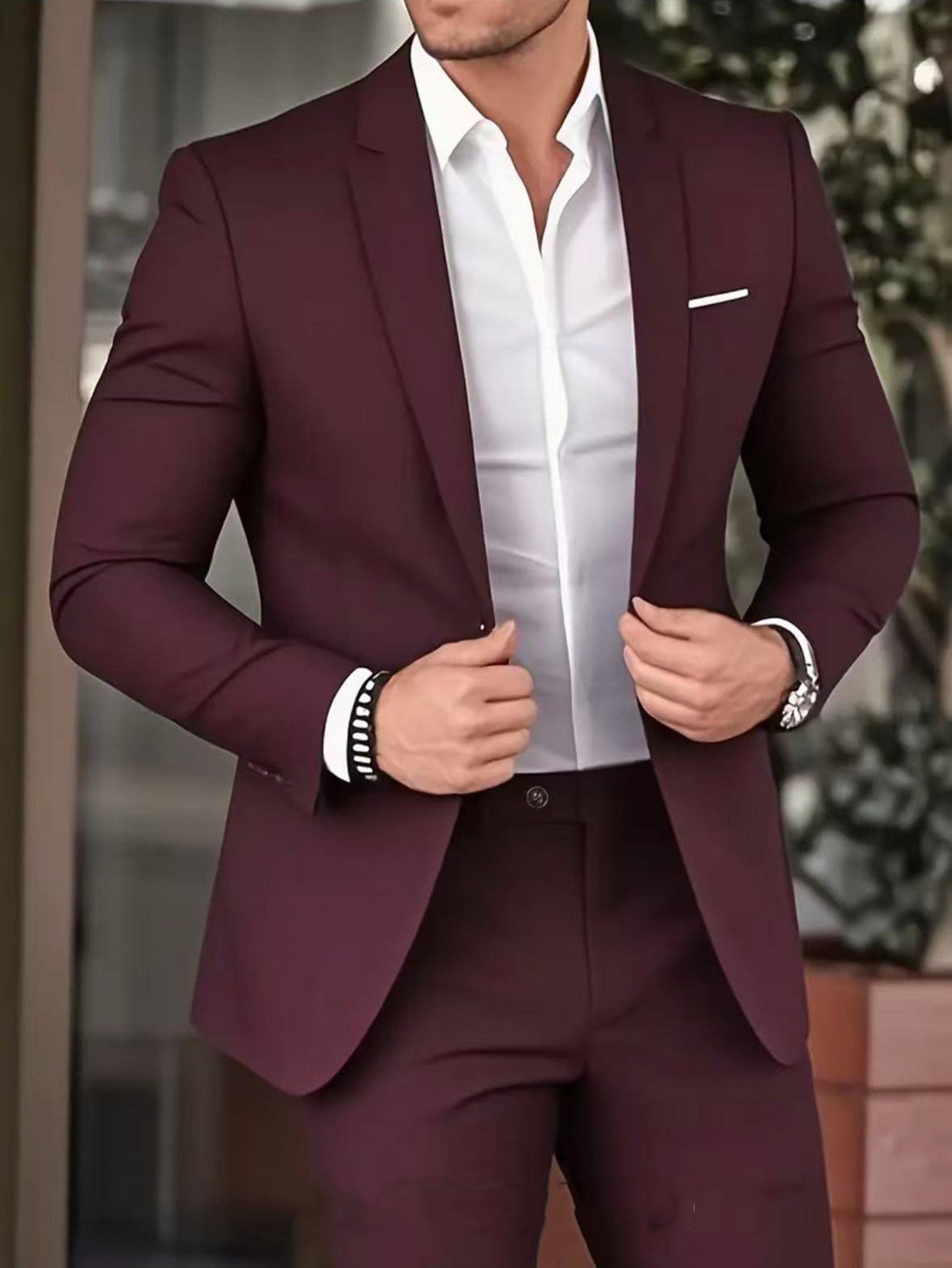 Men’s Slim-Fit Formal Suit Set – Jacket & Trousers | Banquet, Wedding & Business | S–5XL