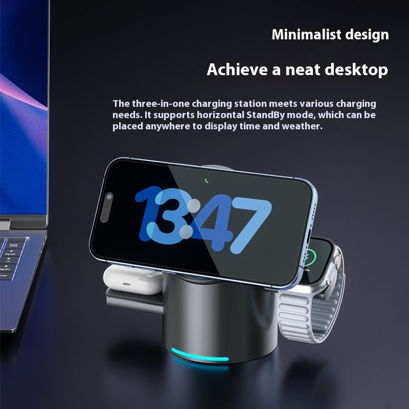 3-in-1 Magnetic Wireless Charger | 20W Fast Charging Stand for Phone, Watch & Earphones