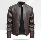 Men's PU Faux Leather Jacket | Slim Fit, Waterproof, M–8XL, Black & Coffee | HOORIVA