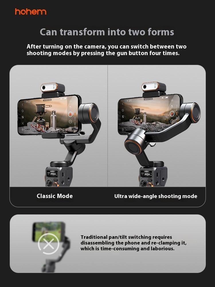 Hohem iSteady Vast Phone Gimbal | تتبع الوجه بالذكاء الاصطناعي، ضوء تعبئة مغناطيسي وبطارية تدوم 18 ساعة