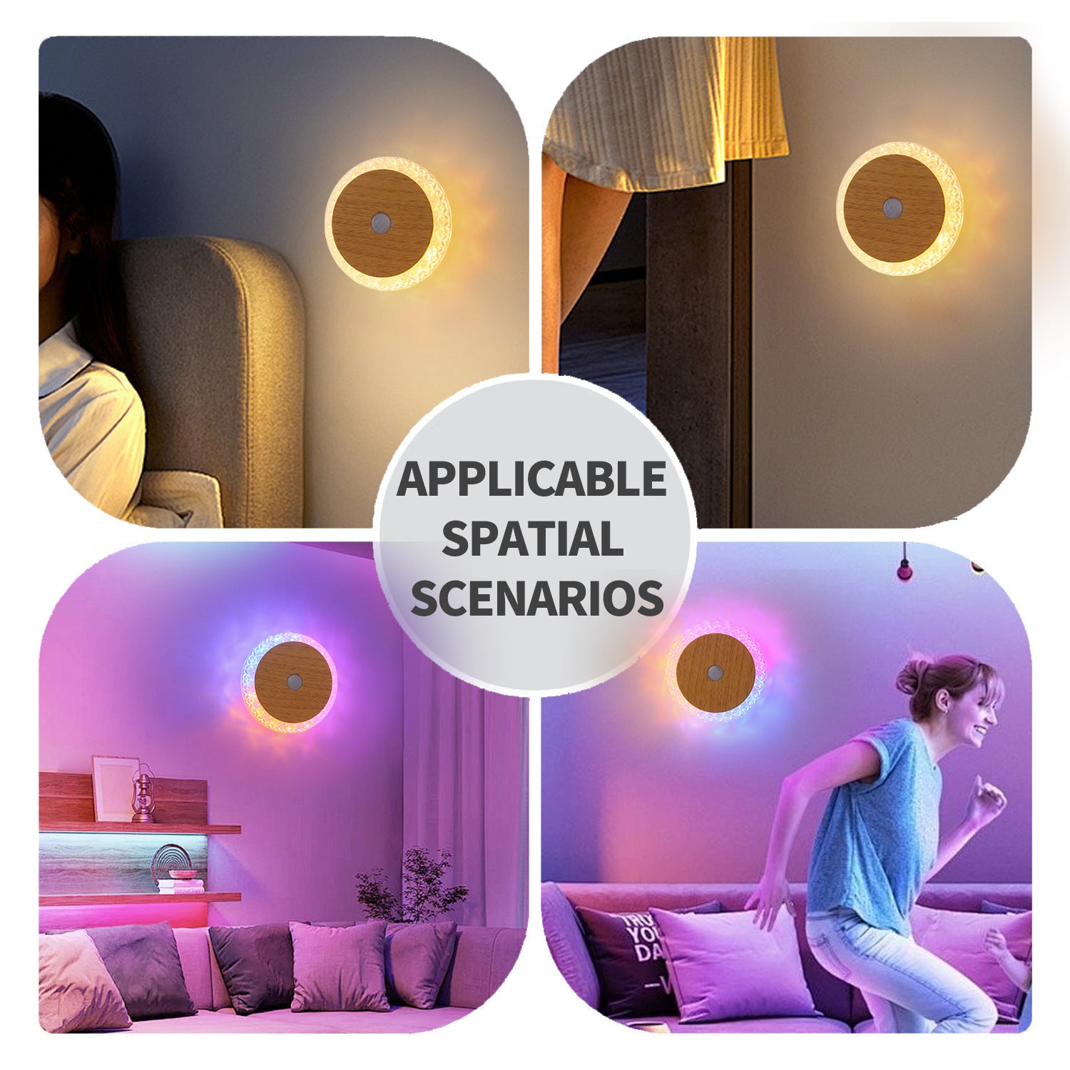 Smart Rechargeable Motion-sensor Wall Light Bedside Night Light