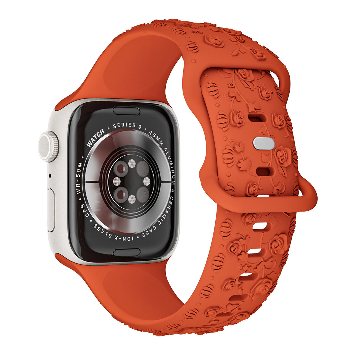 Embossed Rose Silicone Apple Watch Band – 16 Colours | 38/40/41mm & 42/44/45mm