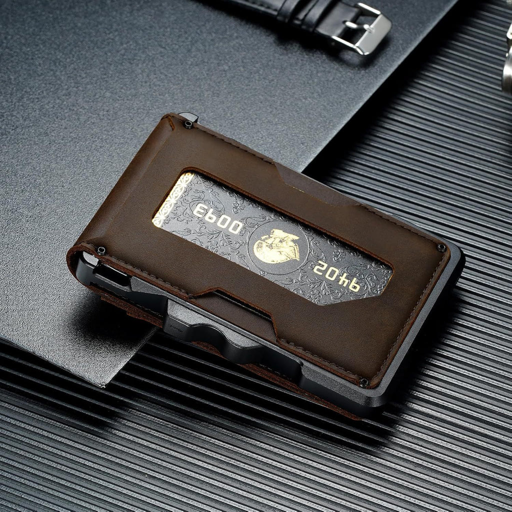 حافظة بطاقات معدنية مضادة لمسح RFID – محفظة يومية على الطراز الأوروبي والأمريكي
