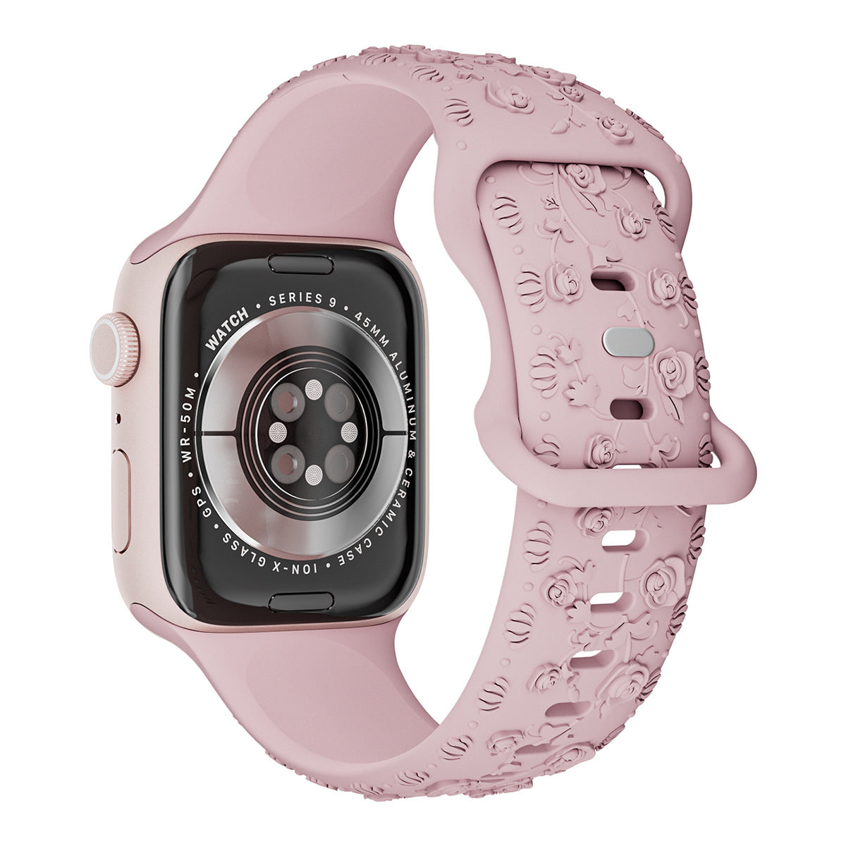 Embossed Rose Silicone Apple Watch Band – 16 Colours | 38/40/41mm & 42/44/45mm