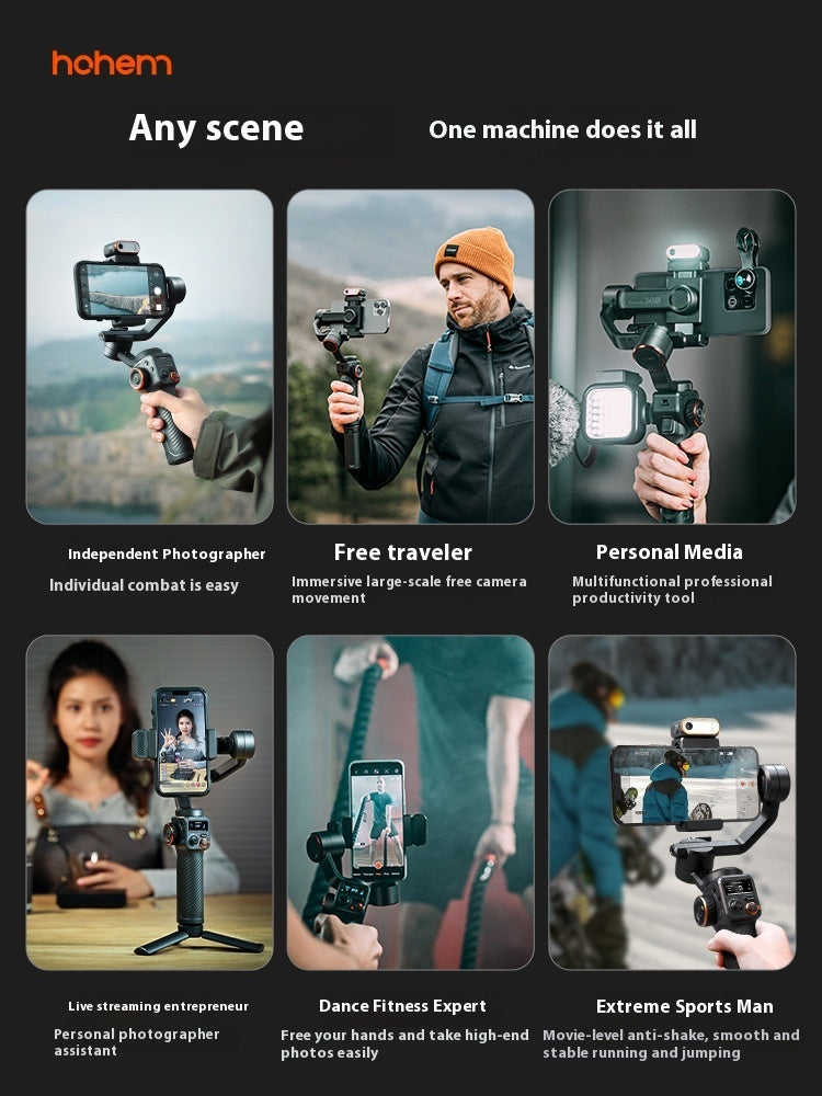Hohem iSteady Vast Phone Gimbal | تتبع الوجه بالذكاء الاصطناعي، ضوء تعبئة مغناطيسي وبطارية تدوم 18 ساعة
