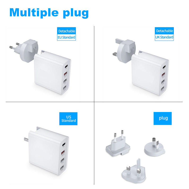 Fast Charge Phone Charger – 4-Port PD & QC USB Wall Charger