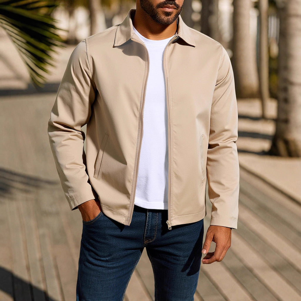 Men's Zipper Raglan Sleeve Cardigan Jacket – Polyester Blend | 4 Colours | S–XXXL | Hooriva