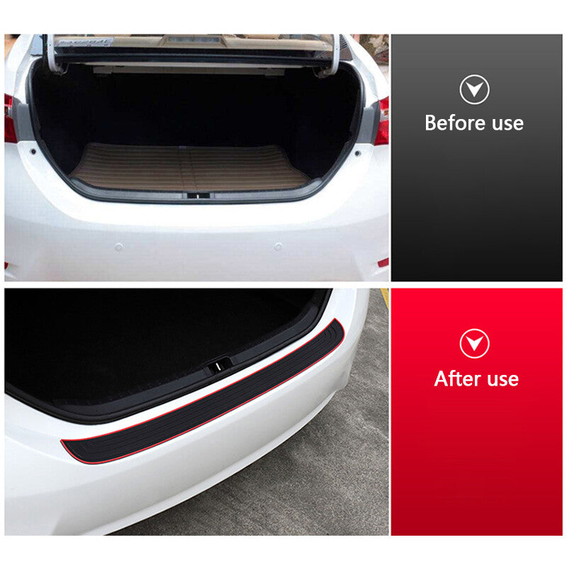 Car Rear Bumper Protector Strip | Anti-Scratch Rubber Sill Guard, 90cm | HOORIVA