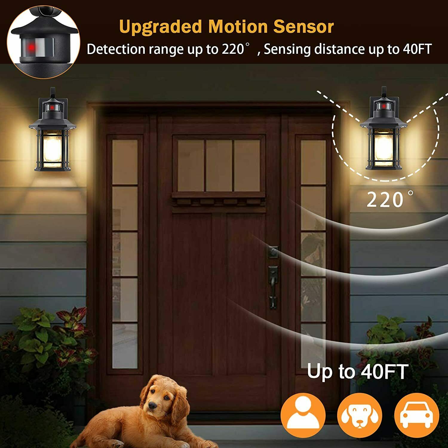 American Style Outdoor Motion Sensor Wall Light – E26