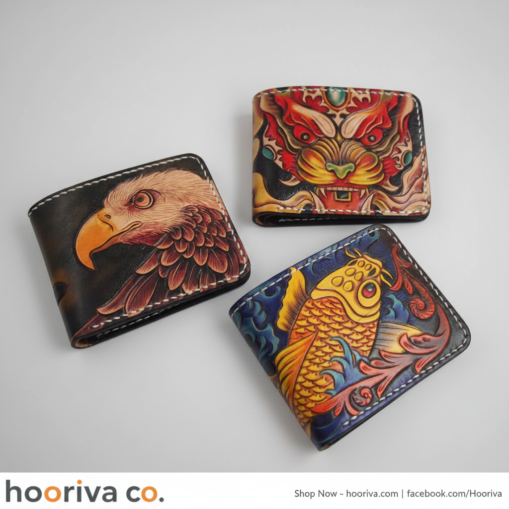 Hand-Tooled Leather Carved Wallets – HBBT