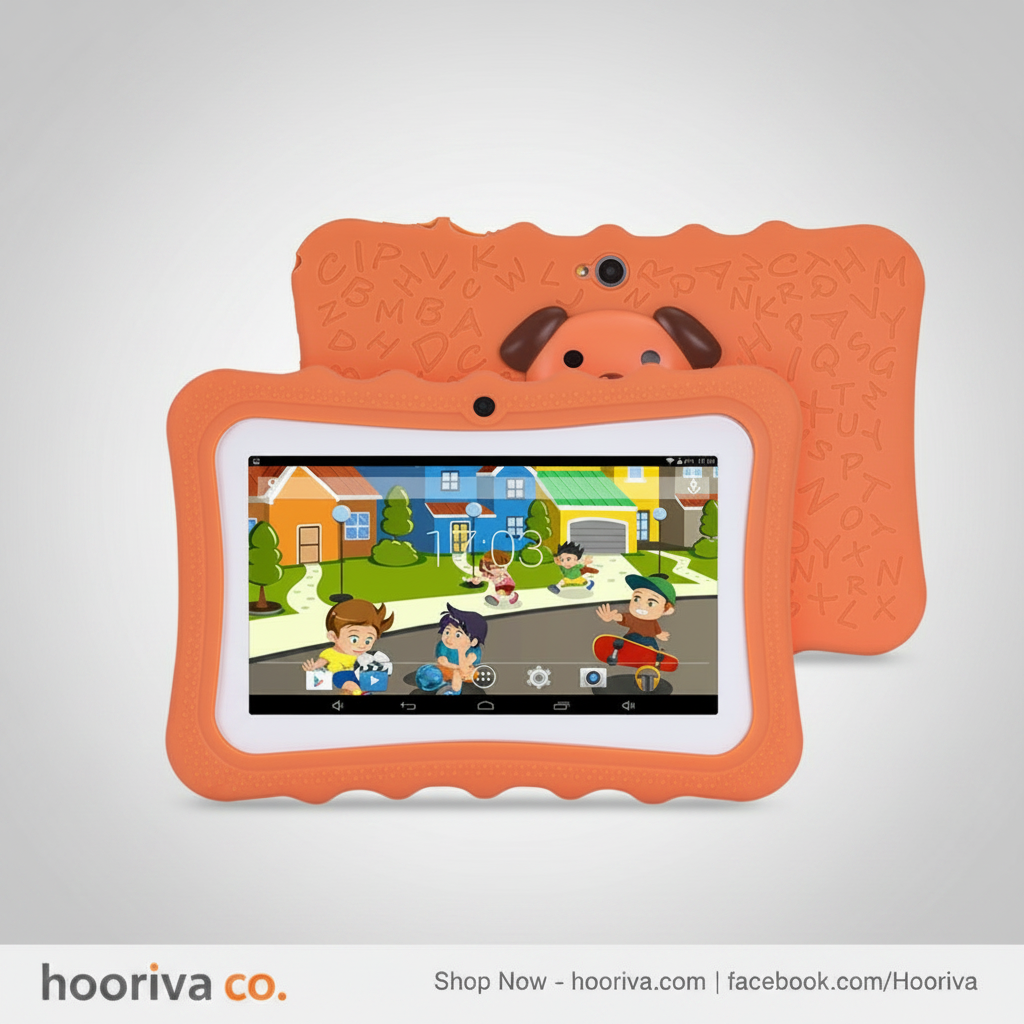 HBBT Orange Kids Tablet - Grey Gradient Background