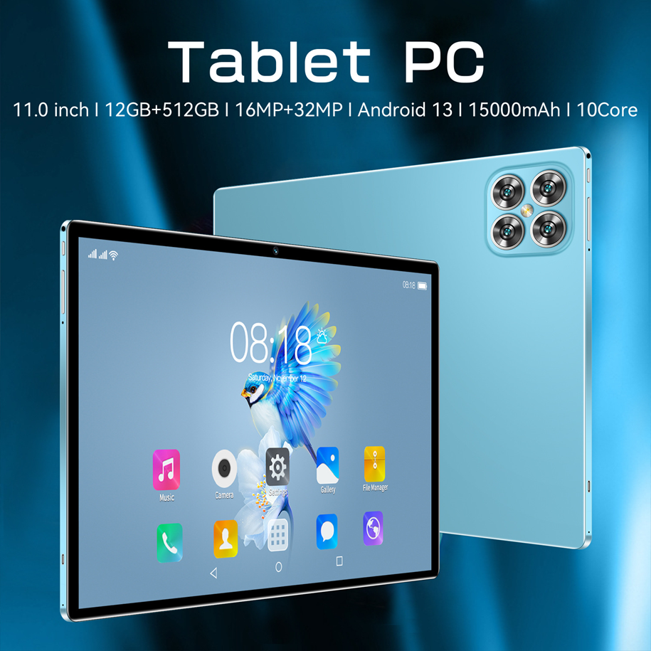 Tablet PC 11-Inch HD | Snapdragon 865 10-Core | 12GB+512GB | 16MP+32MP | Android 13 | 15000mAh