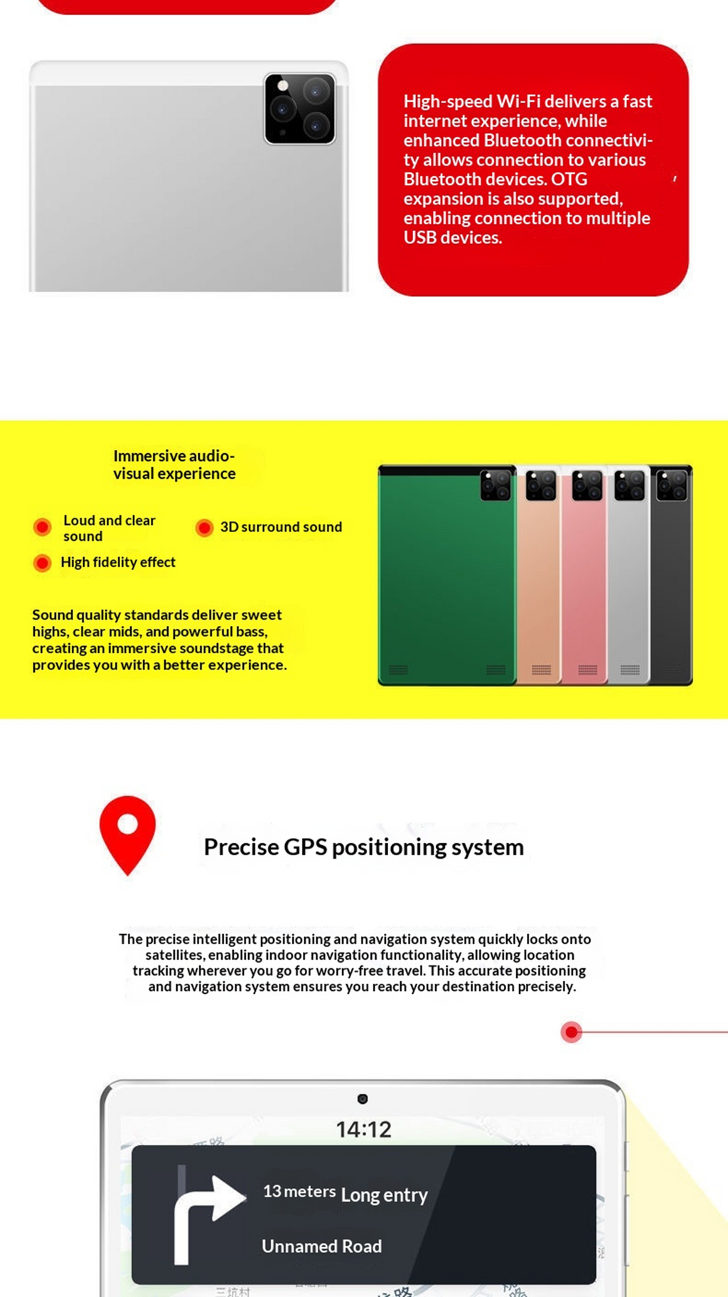 10.1-Inch Android Tablet | 5G Wi-Fi | Dual SIM | GPS | 3D Sound | Gaming & Study