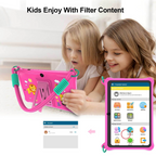 Kids Tablet 7 Inch | Android | Shockproof Silicone Case | Lanyard | Dark Pink & Blue