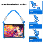 Kids Tablet 7 Inch | Android | Shockproof Silicone Case | Lanyard | Dark Pink & Blue