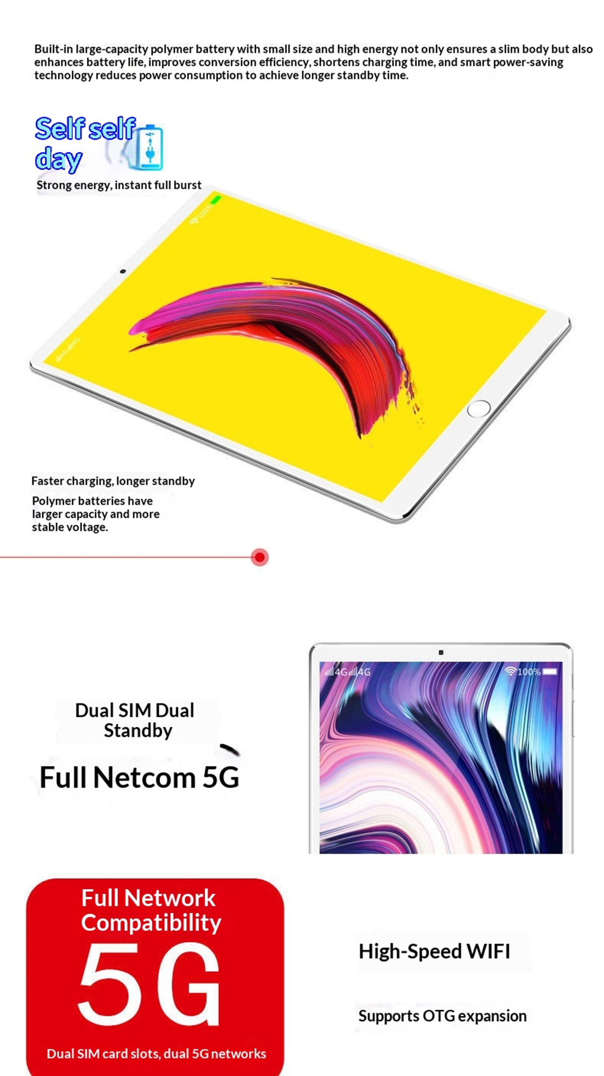10.1-Inch Android Tablet | 5G Wi-Fi | Dual SIM | GPS | 3D Sound | Gaming & Study