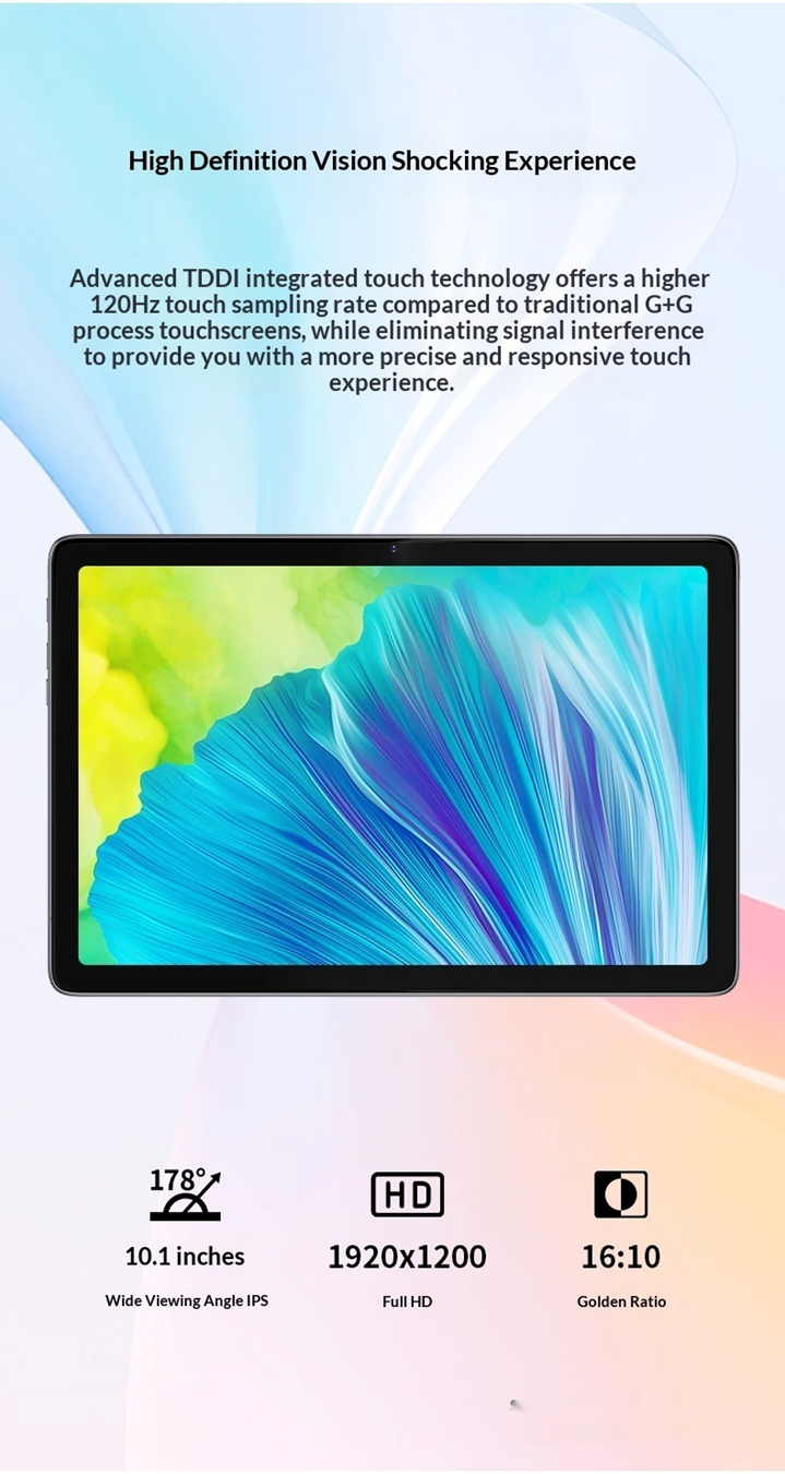 10.1-Inch Android Tablet | Unisoc T606 Octa-Core | FHD 1920x1200 | Dual 4G SIM | 13MP | 2.4G+5G WiFi