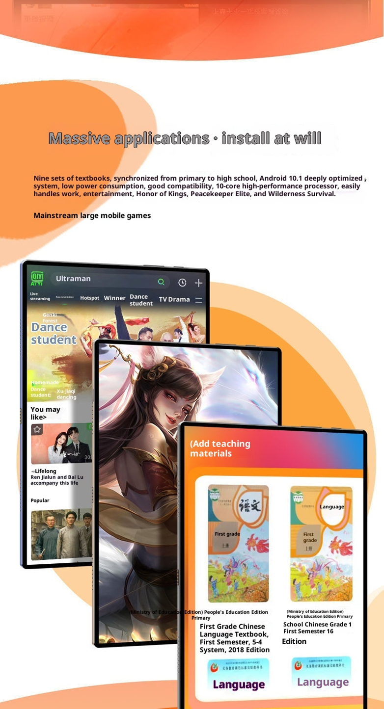 10.1-Inch 5G Tablet | 20000mAh | 48MP Triple Camera | 16GB+512GB | 10-Core | HIFI | Dual SIM