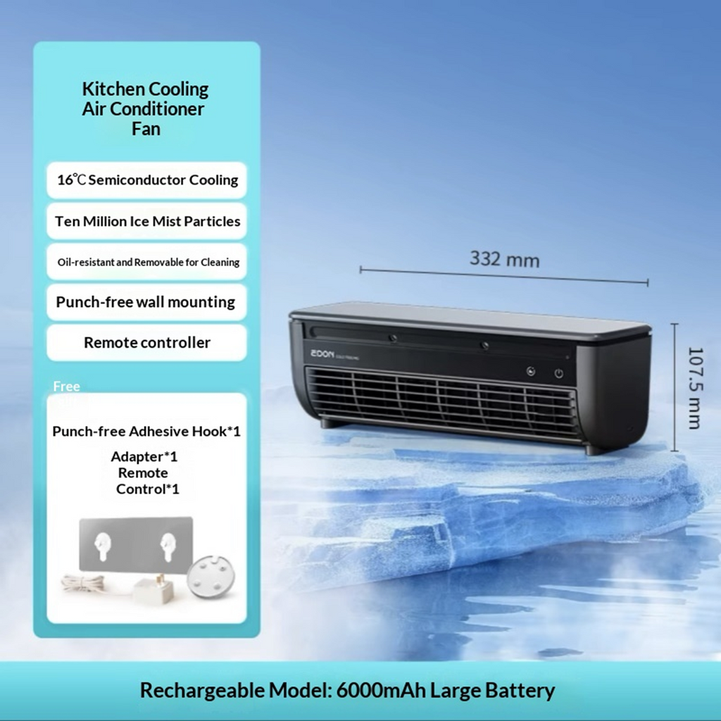 EDON Mini Ice Mist Air Conditioner Fan | Wall & Desk Cooling Fan with Remote