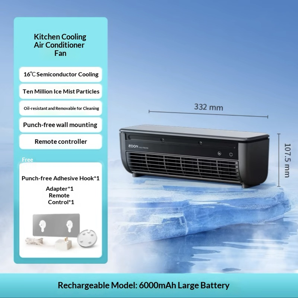 EDON Mini Ice Mist Air Conditioner Fan | Wall & Desk Cooling Fan with Remote
