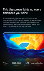 Pad Pro 2022 14-Inch OLED Tablet | MediaTek X30 | 12GB+512GB | 20000mAh | Dual JBL | 5G WiFi | 120Hz