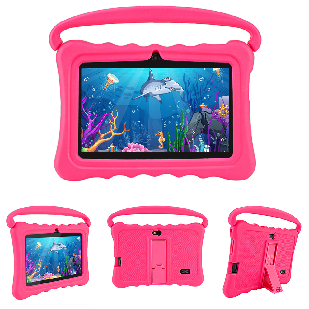 7" Kids Tablet | Android 10 | Quad-Core | IPS WiFi | Parent Control | Kid-Proof Case | Blue Pink | Hooriva