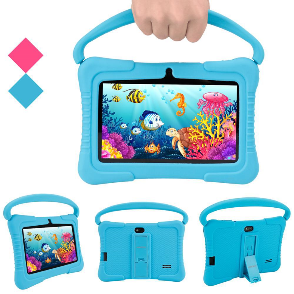 7" Kids Tablet | Android 10 | Quad-Core | IPS WiFi | Parent Control | Kid-Proof Case | Blue Pink | Hooriva