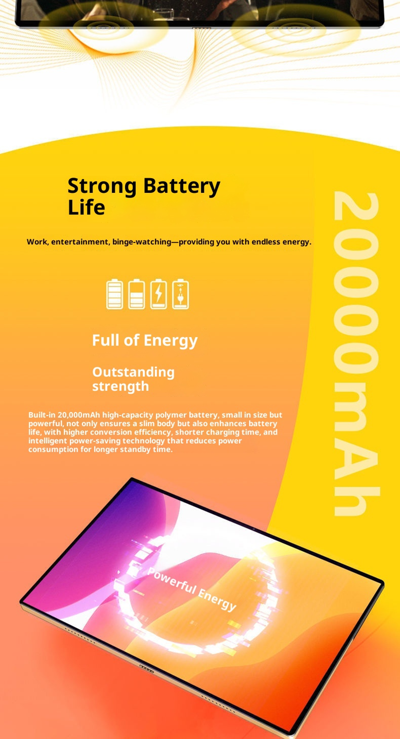 10.1-Inch 5G Tablet | 20000mAh | 48MP Triple Camera | 16GB+512GB | 10-Core | HIFI | Dual SIM