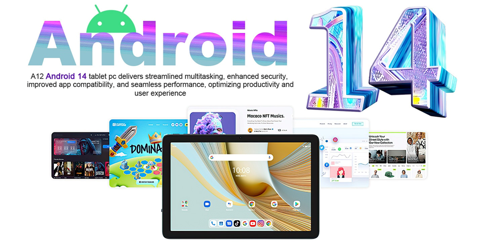Winpad A12 10.95 Inch Android 14 Tablet | 4G LTE Dual SIM | 8000mAh | T606 Octa Core | 128GB