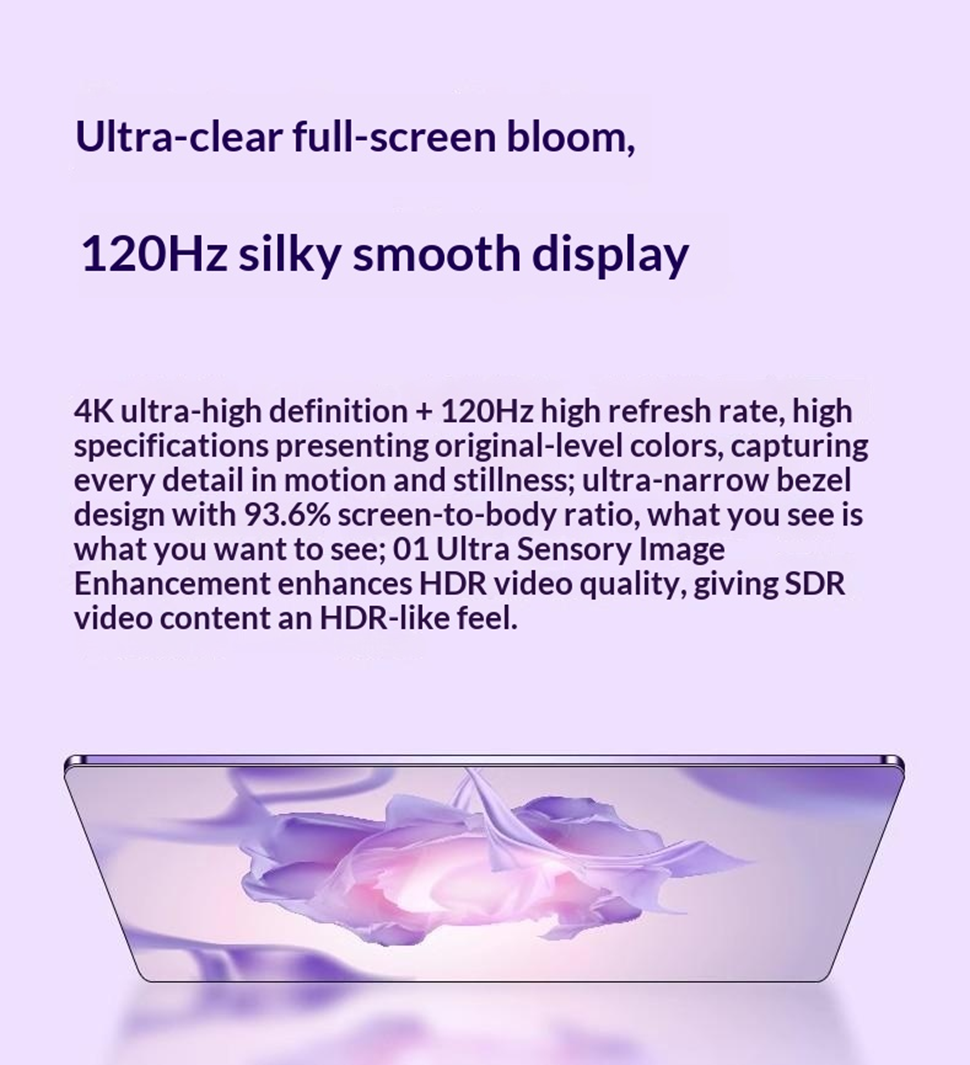 14-Inch Noble Purple Flagship Tablet | 4K 120Hz HDR10 | Dolby Vision | 32MP | Card-Insertable | Stylus | 2024