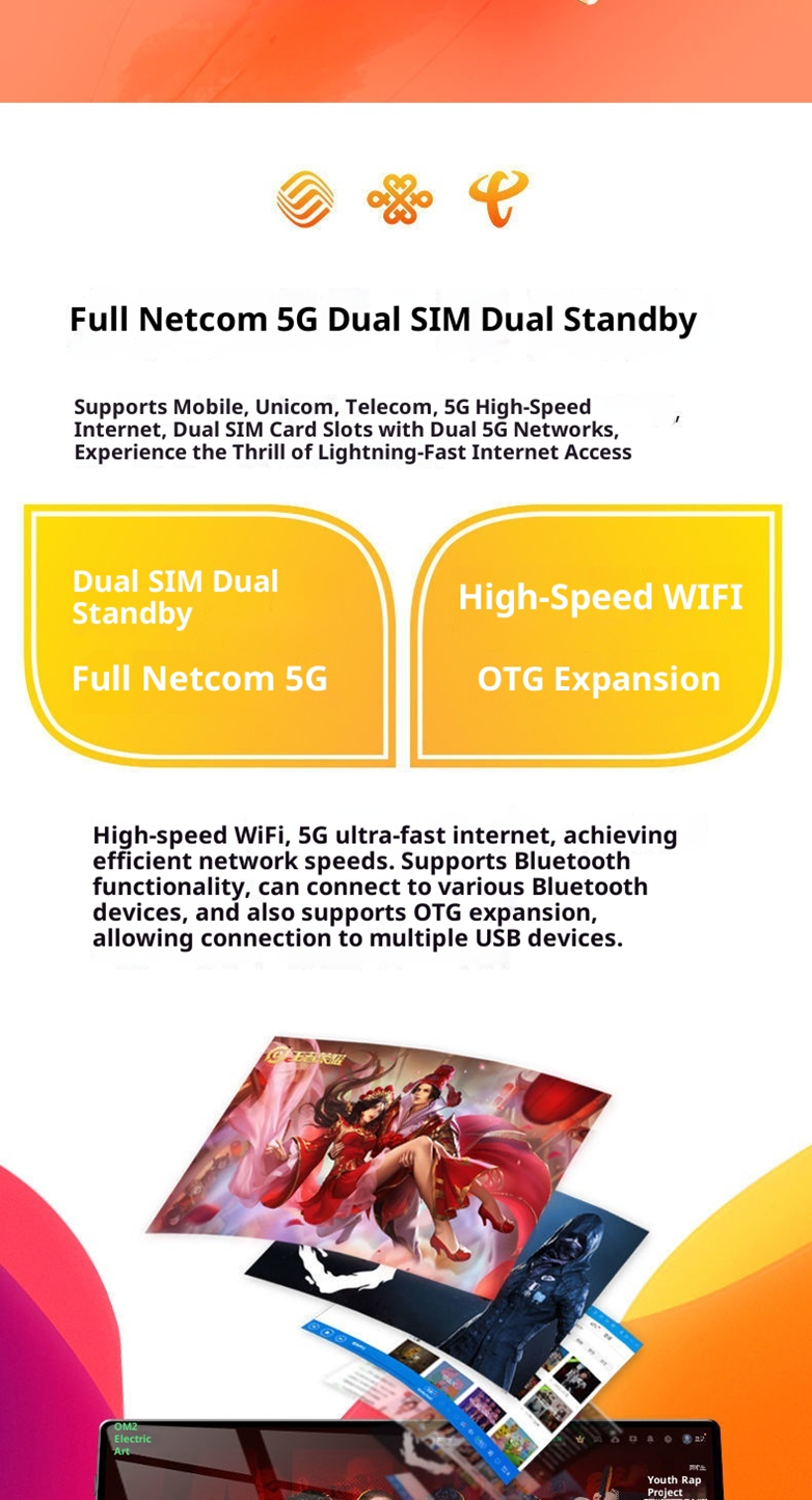 10.1-Inch 5G Tablet | 20000mAh | 48MP Triple Camera | 16GB+512GB | 10-Core | HIFI | Dual SIM