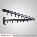 HOORIVA white telescopic single-rod drying rack isolated product view