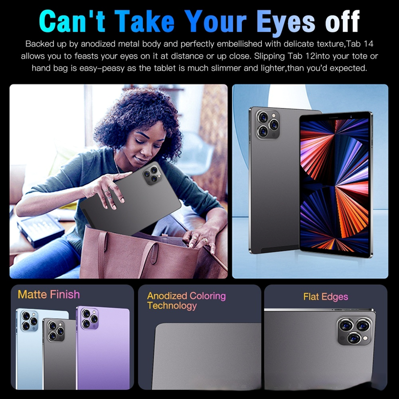Tab14 8 Inch Android Tablet | 16GB+1TB | 8800mAh | 48MP+108MP Cameras | Dual 5G SIM