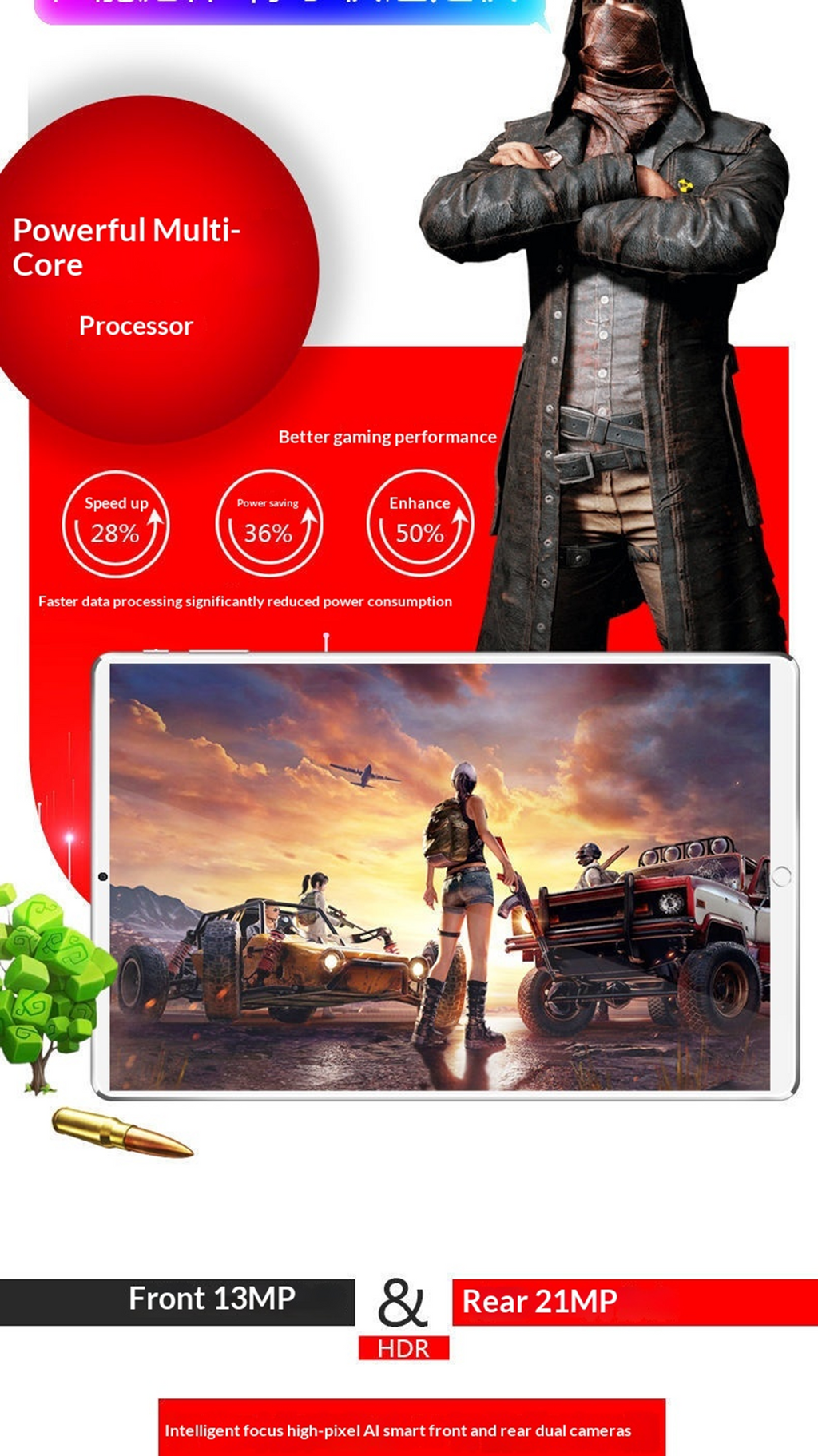 10.1-Inch Android Tablet | 5G Wi-Fi | Dual SIM | GPS | 3D Sound | Gaming & Study