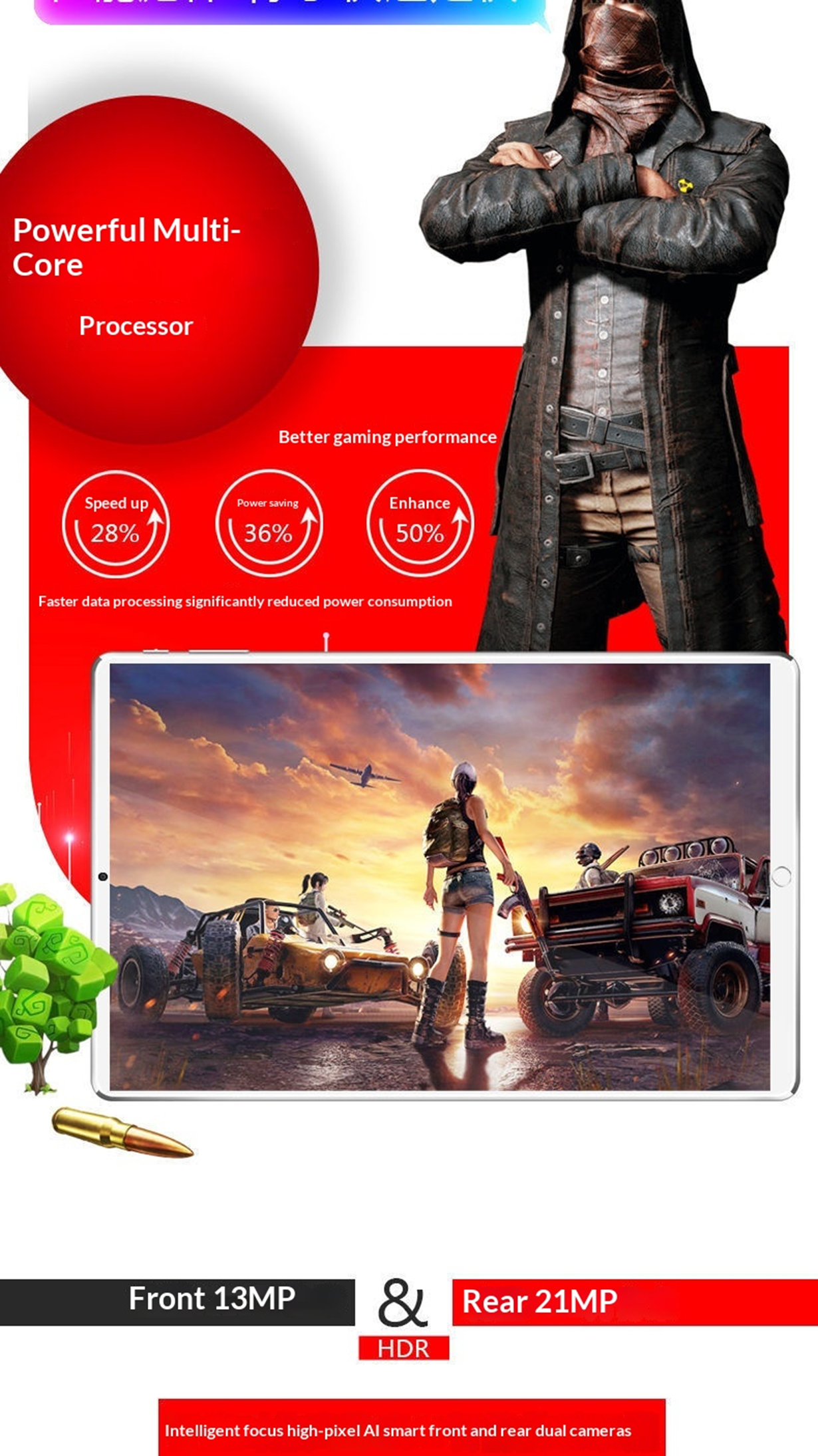 10.1-Inch Android Tablet | 5G Wi-Fi | Dual SIM | GPS | 3D Sound | Gaming & Study