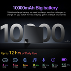 Android 14 AI Tablet | Snapdragon 888 10-Core | 6GB+128GB | Wi-Fi 7 | GPS | WPS Office | 10.1-Inch