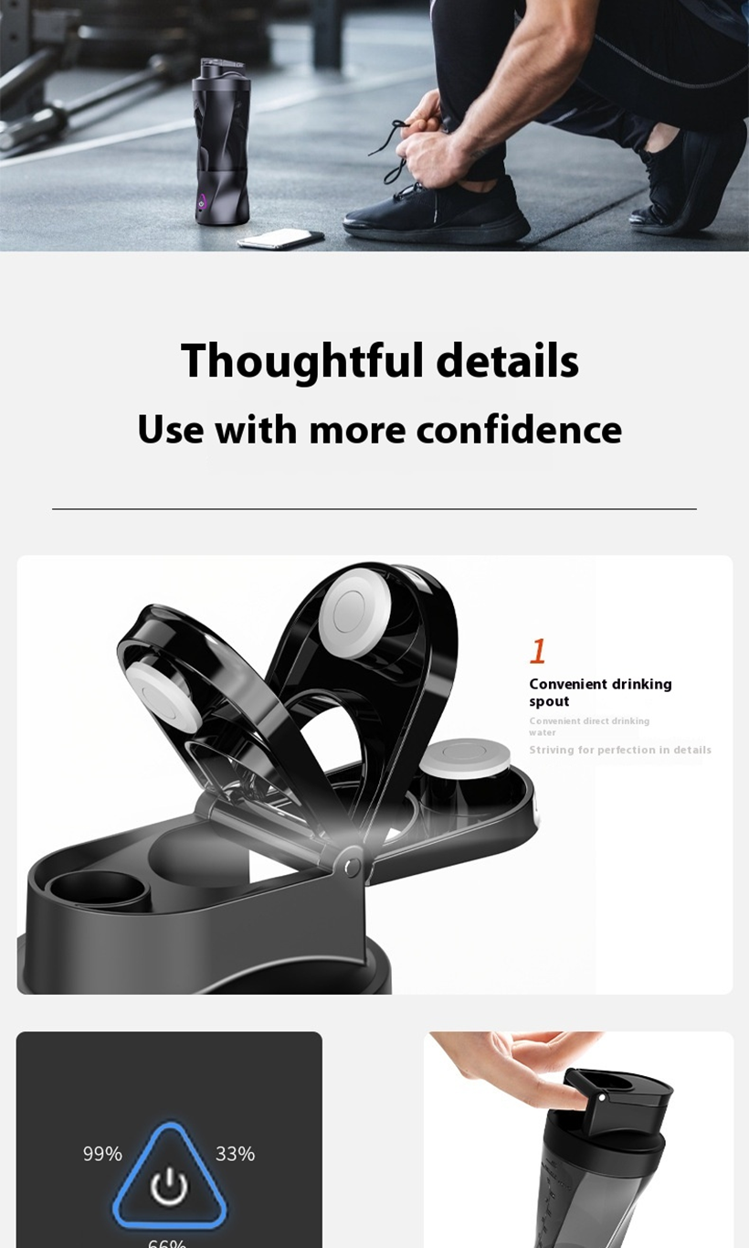 HOMEFISH ZZJ-0001 Portable Electric Blender Cup | 700ML USB Rechargeable Smoothie Blender